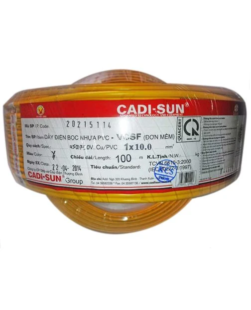 Dây Điện Cadisun, Dây Đơn Mềm VCSF 1x10.0