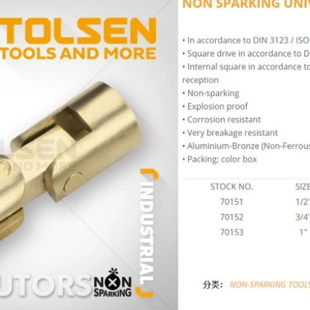 ĐẦU NỐI KHÔNG PHÁT RA TIA LỬA ĐIỆN TOLSEN 70151 1/2" TOLSEN 70151