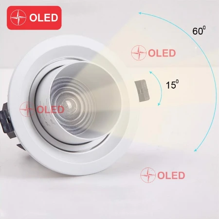 Đèn  Downlight âm trần thay đổi góc chiếu sáng 60 độ 20W 3K