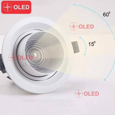 Đèn Downlight âm trần thay đổi góc chiếu sáng 60 độ 10W 3K