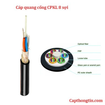 Cáp quang luồn cống 8fo phi kim loại