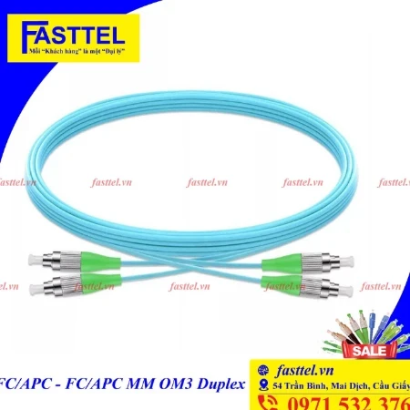 Dây nhảy quang Multimode OM3 Duplex 2 đầu tiêu chuẩn FC-FC